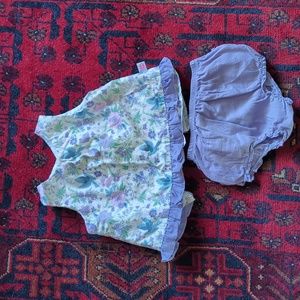 Ruffle Butts purple floral summer set